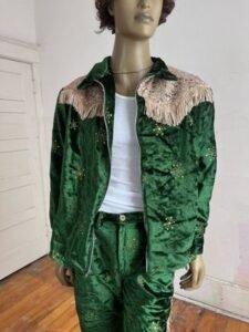 Men's Suit Set Velvet Sequins L