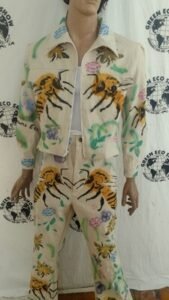 Pollinator Suit 42 bells cotton canvas airbrushed Bees