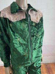 Men's Suit Set Velvet Sequins L