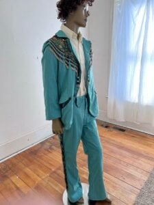 Men's Beaded Western Suit 42 36X 32 By Anna Herman