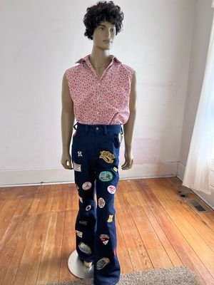 Men Patch Pants 34 x 34 buckle back 