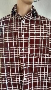 Mens Shirt Hermans Cotton M USA Brown White MCM 