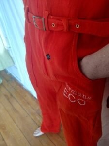 Mens Orange Jumpsuit a back patch L Hermans Eco