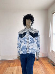 Mens Toile Western Shirt L by A Herman