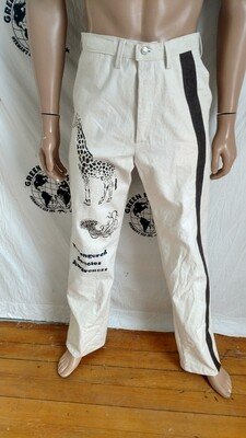 Endangered Species Canvas Pants Giraffe Stripe 32 X 34 Jelly fish