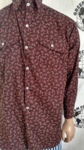 Mens Gaucho Shirt Flowers L USA  Saddle Pockets 