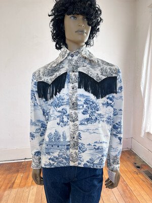 Mens Toile Western Shirt L by A Herman