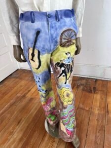 Mens Graphic Western Suit 42 36W USA Air brushed