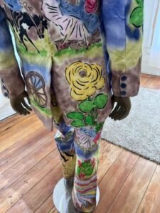 Mens Graphic Western Suit 42 36W USA Air brushed