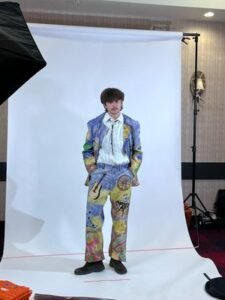 Mens Graphic Western Suit 42 36W USA Air brushed