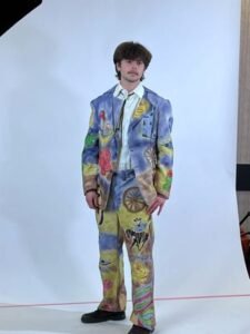 Mens Graphic Western Suit 42 36W USA Air brushed