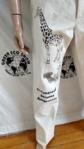 Endangered Species Canvas Pants Giraffe Stripe 32 X 34 Jelly fish