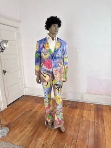 Mens Graphic Western Suit 42 36W USA Air brushed