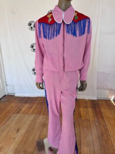 Mens Western Check fringed Suit 44 bells