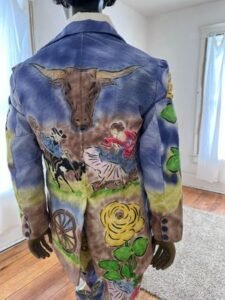 Mens Graphic Western Suit 42 36W USA Air brushed