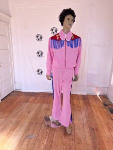 Mens Western Check fringed Suit 44 bells
