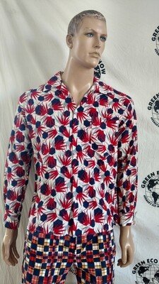 Mens Rockabilly Shirt Hermans M USA rare 40's Cotton