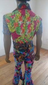 Mens Patchwork western Bells Jumpsuit  M