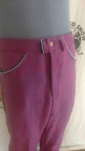 Mens Fringed Applique Guitar Purple Western Pants  30"
