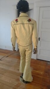 Mens Western Linen Suit Piped 42 zip up Moygashel