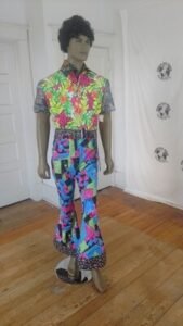 Mens Patchwork western Bells Jumpsuit  M