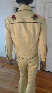Mens Western Linen Suit Piped 42 zip up Moygashel
