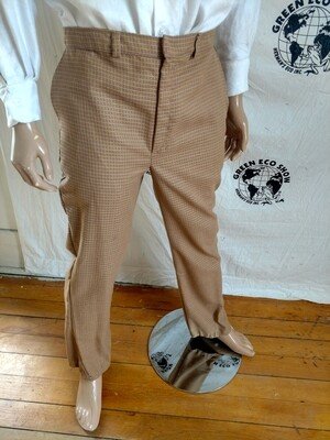 Mens Wool Check Pants Suit style  34 X 32 USA
