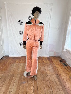 Mens Western Satin Suit Embroidered Fringe 42 