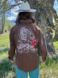 Moygasnel Linen Bib western Shirt Puppy Dog XL