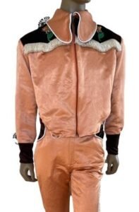 Mens Western Satin Suit Embroidered Fringe 42 