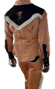 Mens Western Satin Suit Embroidered Fringe 42 