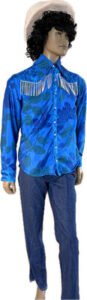 Mens Silk Rhinestone Fringe Western Shirt M