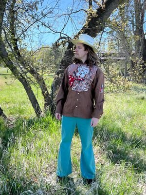 Moygasnel Linen Bib western Shirt Puppy Dog XL