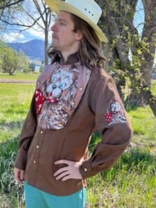 Moygasnel Linen Bib western Shirt Puppy Dog XL
