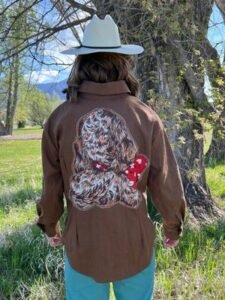 Moygasnel Linen Bib western Shirt Puppy Dog XL