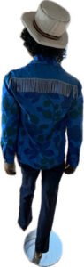 Mens Silk Rhinestone Fringe Western Shirt M