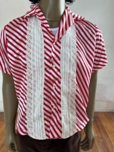Barbershop Striped Satin Shirt L