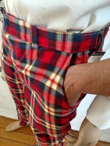 Mens Plaid Flannel Pants suit style  34 x 31
