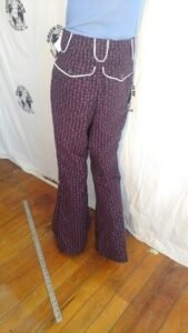 Mens Purple We4stern Pants 30  X 32  piped Bells