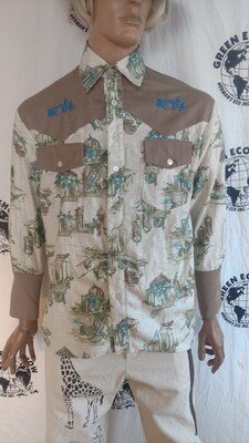 Mens Cowboy Shirt L Western USA