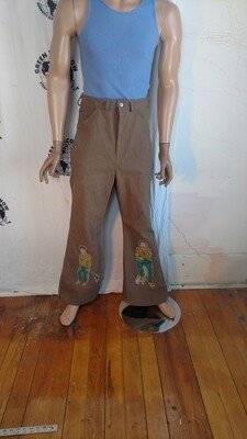 Mens High Waisted Young Black Man Bells 34