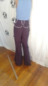 Mens Purple We4stern Pants 30  X 32  piped Bells