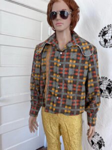 Men's Cowboy Big Collar Shirt L 