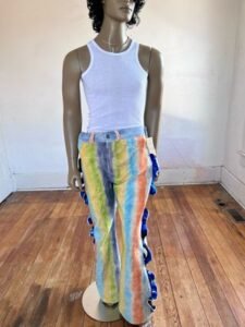 Striped Hawaian Ruffle Jeans 36-38