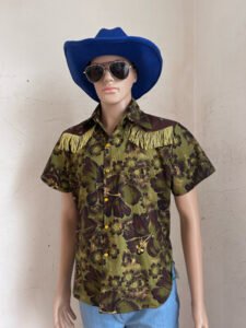 Cowboy Hawaiian Shirt w Bells Pants S 30" 