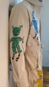 Skiing Pigs Canvas airbrushed Jumpsuit M- L sz 40