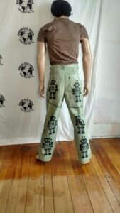 Mens Green Robot Jeans Bells
