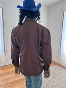 Teddy Bear Bib Western Shirt Hearts L Gaberdine