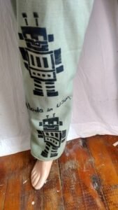 Mens Green Robot Jeans Bells