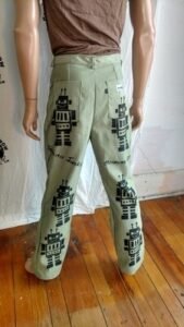 Mens Green Robot Jeans Bells